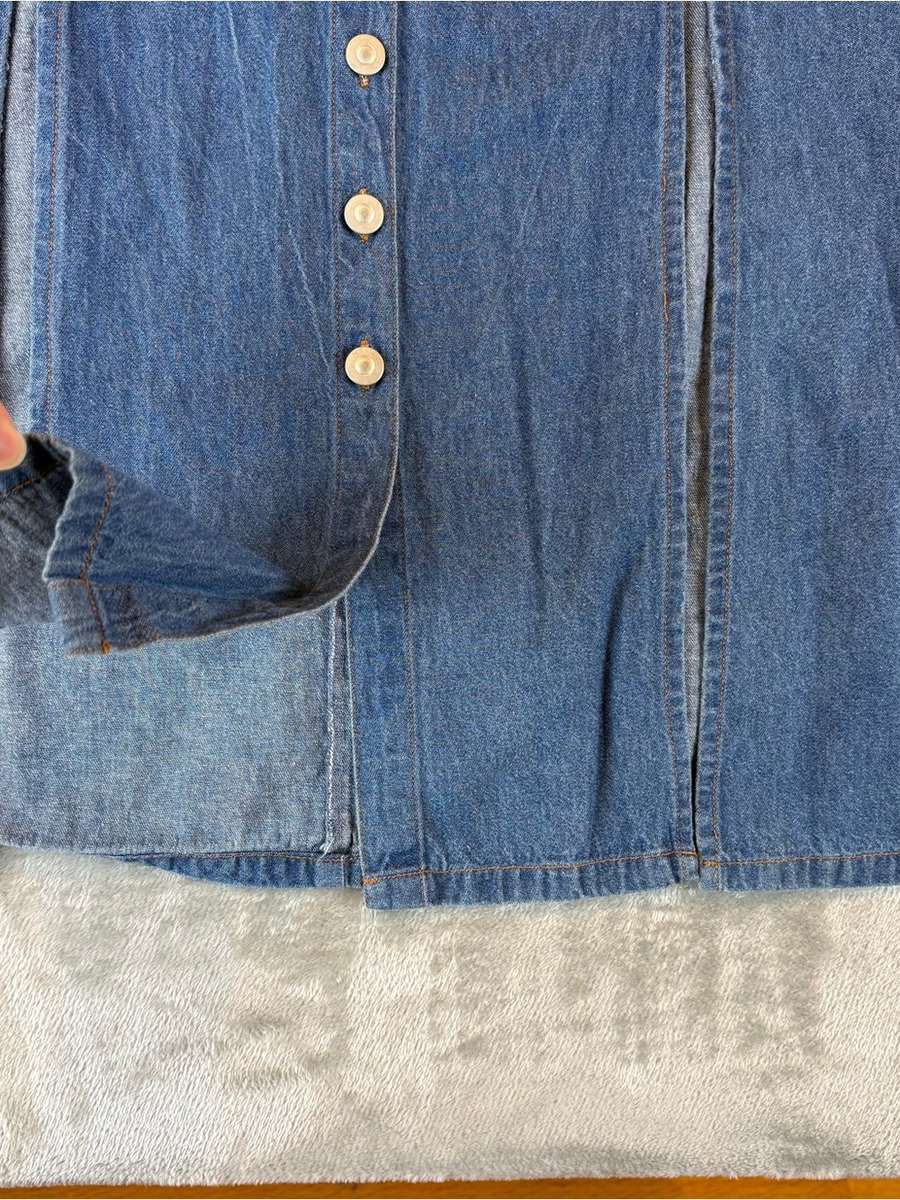 Newport News Vintage Denim Alma Button-Up Slit Maxi Skirt Wmn’s 8 - Picture 5 of 12